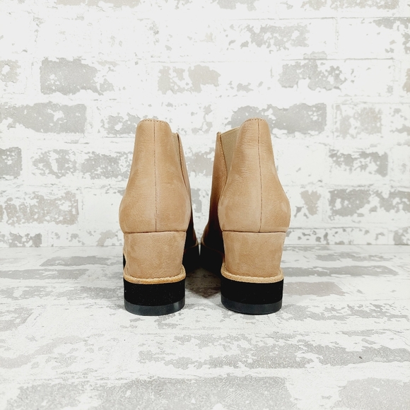 NEW Eileen Fisher Caddy Tan Leather Pull-On Wedge Chelsea Booties B613 - Picture 5 of 11